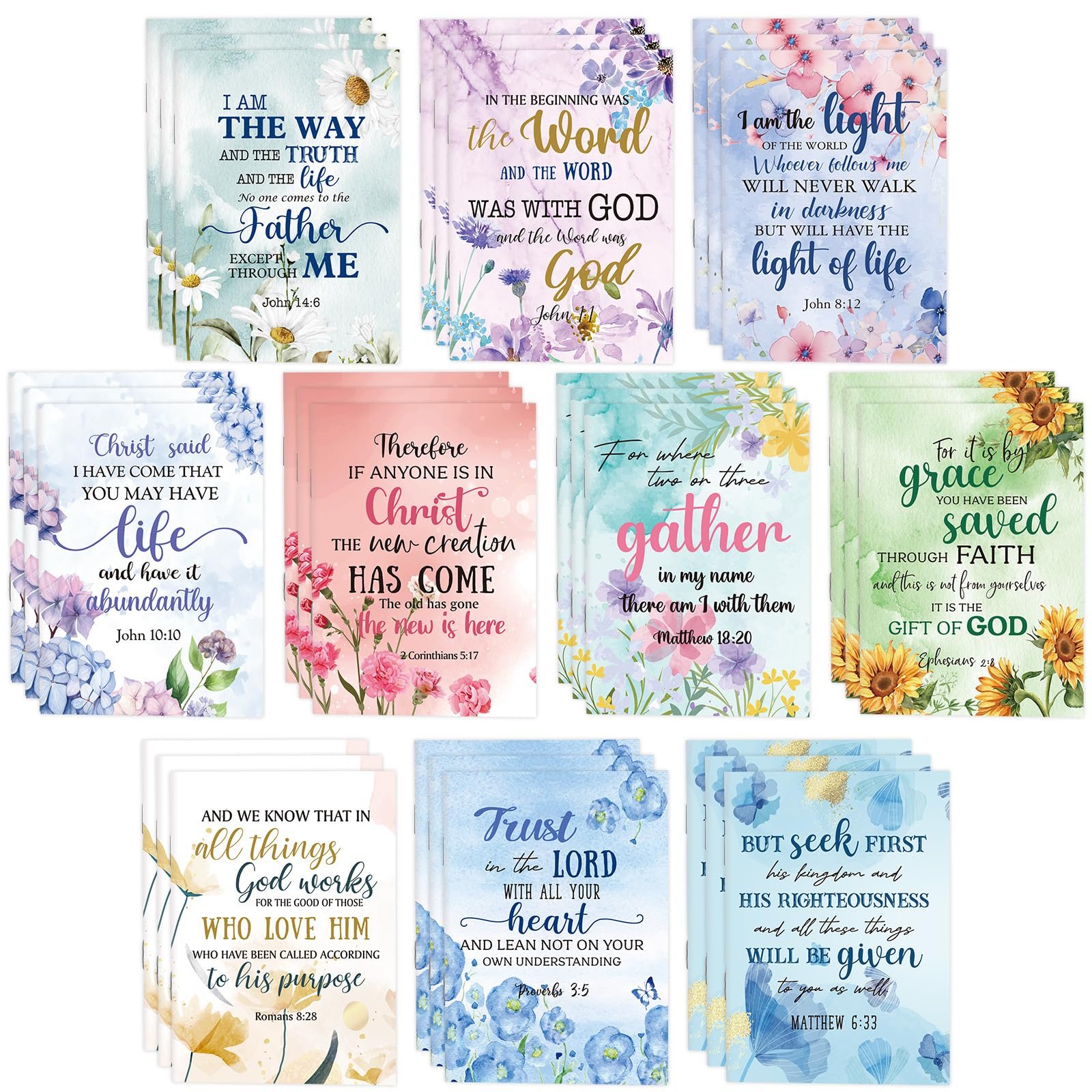 Kinlop Christliche Großpackung Geschenke für Frauen, Gebetstagebuch, kleiner Bibelvers, Notizbuch, religiöse, inspirierende Schrift, Zitate, Taschennotizblöcke für Weihnachten, Sonntag, Schule, Kirche - Image 1