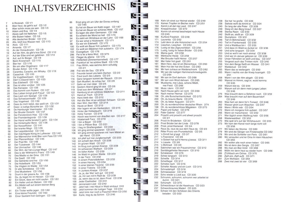 Kneipenhocker - Liederbuch mit 3 CD - Über 230 Lumpenlieder, Spaßlieder, Trinklieder, frivole Lieder - mit bunter herzförmiger Notenklammer - Image 2