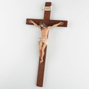 Kruzifix Wandkreuz – 35,6 cm Olivenholz Wandkruzifix, handbemaltes Harz Jesus auf Holzkruzifix, katholische Heimdekoration, Einweihungsgeschenk, religiöse Geschenke - Image 5