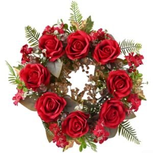 Künstlicher Rosenkranz im Vintage-Stil aus Seidenstoff für Frühling, Heimdekoration, Hochzeit, Veranstaltung, Büro, Raumdekoration (gebrochenes Weiß) - Image 5