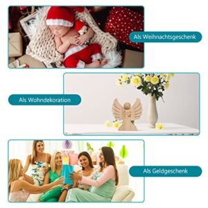 LAMEK Holzengel mit Gravur zur Taufe Schutzengel Kommunion Jungen Holz Taufgeschenk Geldgeschenk Mädchen Jungen Engel Holzfiguren Glücksbringer Gastgeschenk für Kinder - Image 10