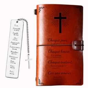 LOHENYOR Christliches Geschenk - Bibel Notizbuch mit Ledercover, Gebetstagebuch für Frauen & Männer - Image 1