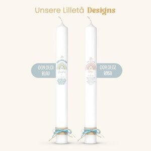 Lilletå ® Kommunionkerze personalisiert Regenbogen H:40cm/⌀:4cm - Kerze Kommunion - Kommunionkerze Junge/Mädchen - Kommunionkerze selbst gestalten - Kommunionkerze personalisiert - Image 10