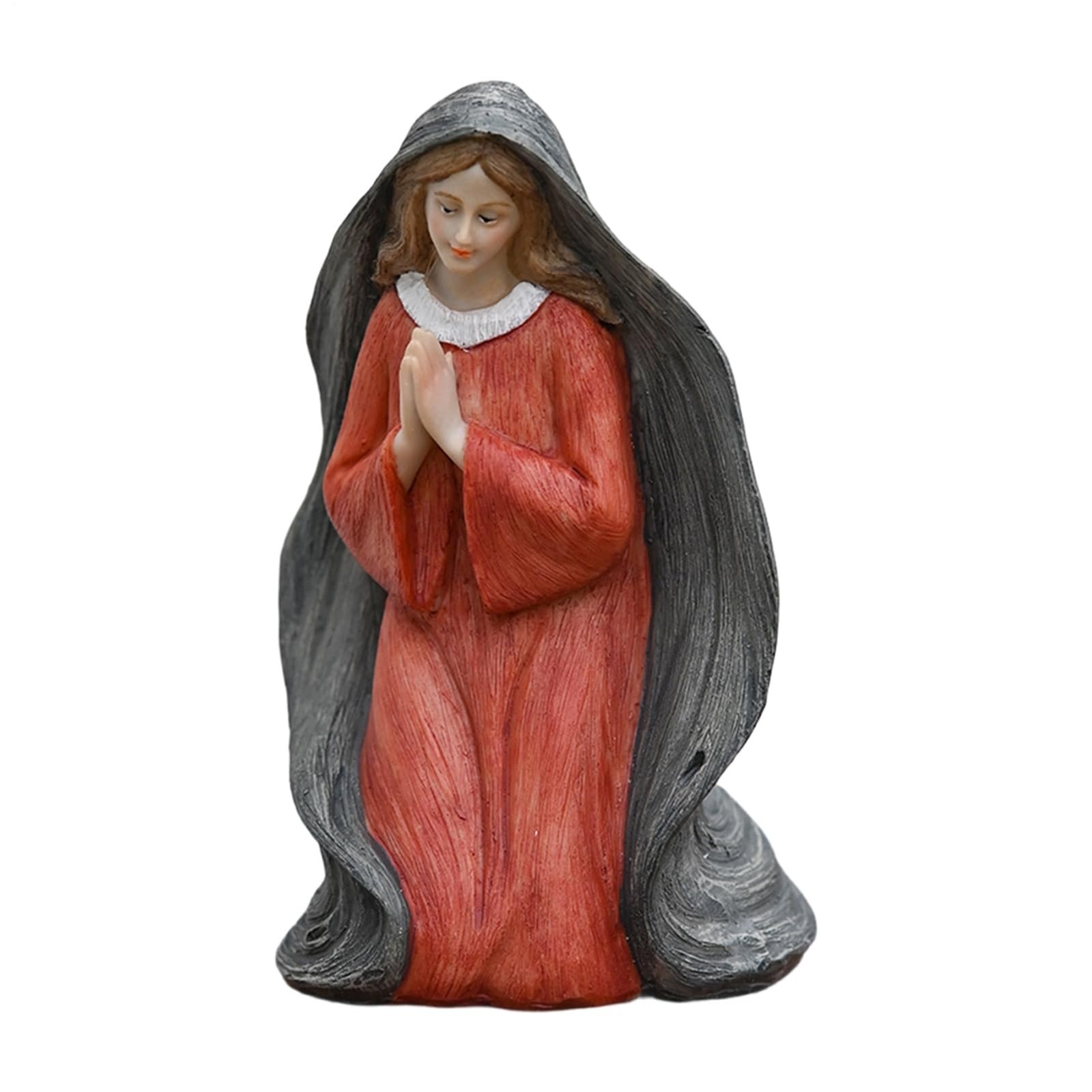 Lnhgh Muttergottes Statue - Wohndekor Skulptur,Katholische Maria Figur | für Bücherregal Vitrine Kommode Nachttisch Fensterbank Arbeitszimmer Wohnzimmer - Image 1
