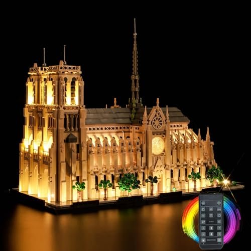 LocoLee Licht Kompatibel mit Lego Notre-Dame de Paris, Nur Lichter Set- Kein Modell, Licht Beleuchtung Set Compatible with Lego 21061 Notre-Dame de Paris - Image 1