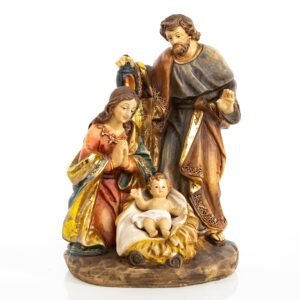 Logbuch-Verlag Realistische Weihnachtskrippe, Heilige Familie zum Hinstellen, Maria & Josef mit Jesukind, weihnachtliche Krippenfigur, Krippe Deko Weihnachten, 19 cm - Image 1