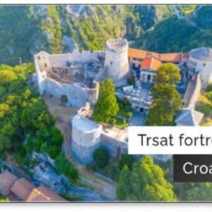 Luftaufnahme der Festung Trsat in Rijeka, Kroatien, Kühlschrankmagnet - Image 1