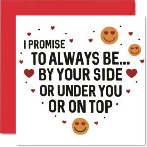 Lustige Jahrestagskarten für Ehefrau und Freundin – an Ihrer Seite – Witz Happy Karte vom Ehemann Freund Partner Ehefrau Geburtstagsgeschenk 145 mm x 145 mm Valentinstag Jahrestag Grußkarten Geschenk - Image 1