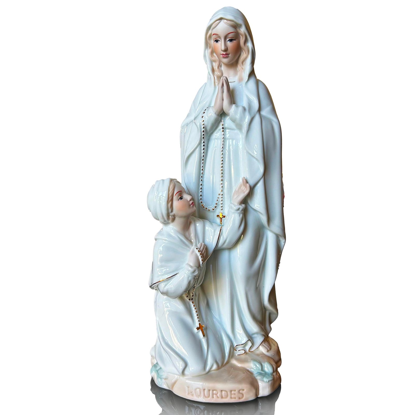 MTME Porzellan-Figuren, Lourdes und St. Bernadette, Renaissance-Kollektion, religiöse Statue, Heimdekoration - Image 1