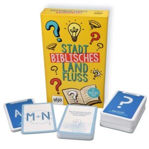 MaMeMi BIBLISCHES Stadt Land FLUSS Kartenspiel mit 120 Karten, CHRISTLICHES Quiz für Kinder & Erwachsene, Ratespiel rund um GLAUBE & Bibel, für RELIGIONSUNTERRICHT, GEMEINDE oder Familie - Image 1