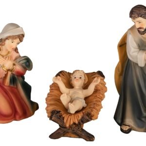 MaMeMi HEILIGE Familie KRIPPENFIGUREN [Höhe 11 cm, handbemalt aus KUNSTHARZ] – Maria, Josef & Jesuskind für WEIHNACHTSKRIPPE – Hochwertiges KRIPPENZUBEHÖR - Image 1