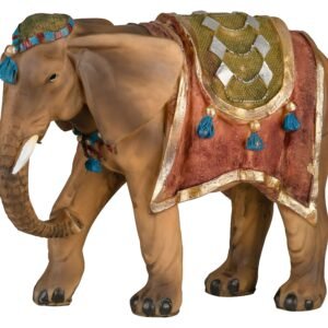 MaMeMi KRIPPENFIGUR Elefant [Höhe 11 cm, handbemalt aus Kunstharz] – Hochwertiges KRIPPENTIER & KRIPPENZUBEHÖR für orientalische Weihnachtskrippen - Image 1