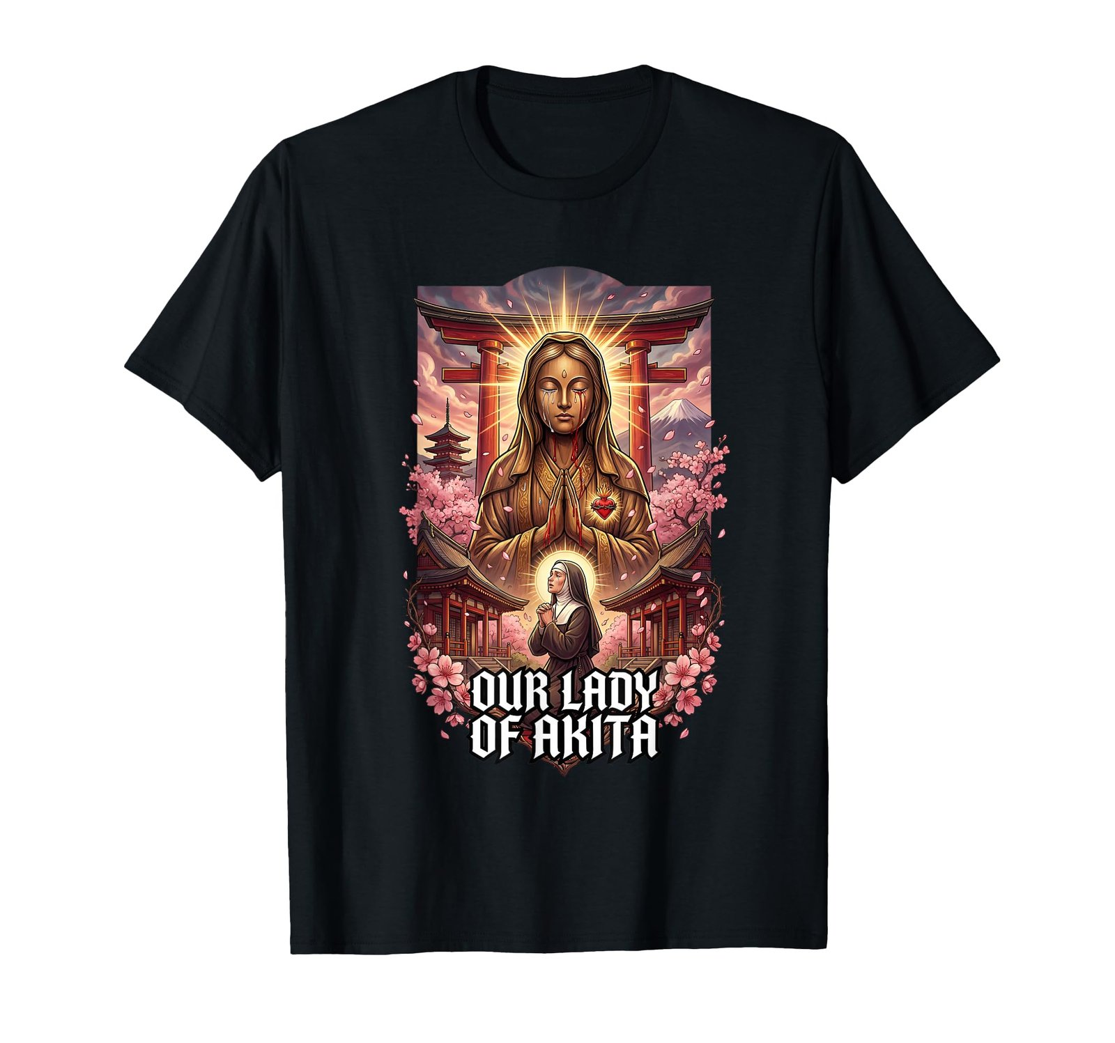Marienerscheinungen Unserer Lieben Frau von Akita, katholisch T-Shirt - Image 1