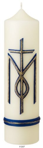 Marienkerzen 30 x 8 cm, Handverziert mit Wachsplatten und Wachsborden - Image 1
