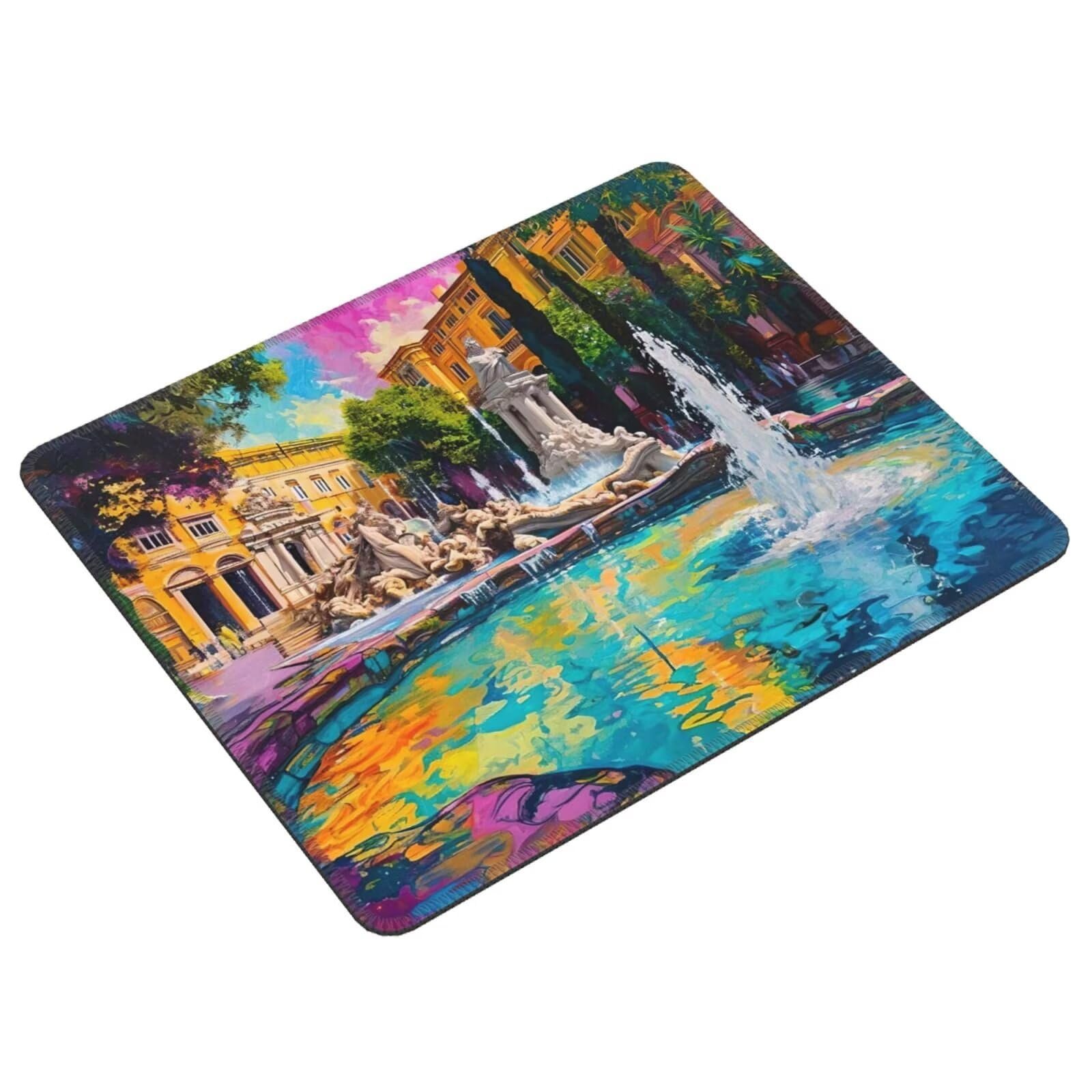Mauspad Trevi Brunnen kleines Mousepad 300 x 250 mm mit Rutschfester Gummiunterseite, wasserdichtes Mauspad, Gaming Mauspad für Damen, Herren, kabellose Maus Laptops, Zuhause, Büro, Reisen g-872 - Image 2
