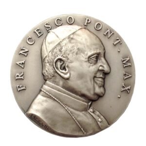 Medaillon aus Papst und Madonna von Pompei – hergestellt in hoher Relief – 100 % Made in Italy - Image 1