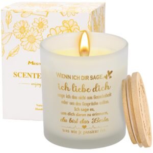 MestectPET Jahrestag Geschenk für Sie Ihn, Lavendel Duftkerze Liebesgeschenke für Freundin Freund, Valentinstag Weihnachten Geburtstag Hochzeitstag Geschenke für Ehefrau Ehemann(Ich liebe dich-Weiß) - Image 1