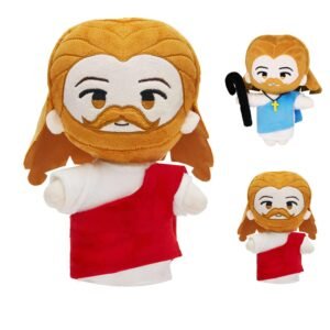 Mislaxy Jesus Kuscheltier Jesus Plüschfigur Rot Plüsch Christus Plüschtier Jesus Plush Puppe Retter Plüschtier 26cm Geschenk für Weihnachten Ostern - Image 1