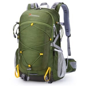 Mountaintop 40L Wanderrucksack Herren Damen Trekkingrucksack mit Regenhülle Multifunktionale Camping Klettern Reisen Outdoor Rucksäcke (Armeegrün) - Image 1