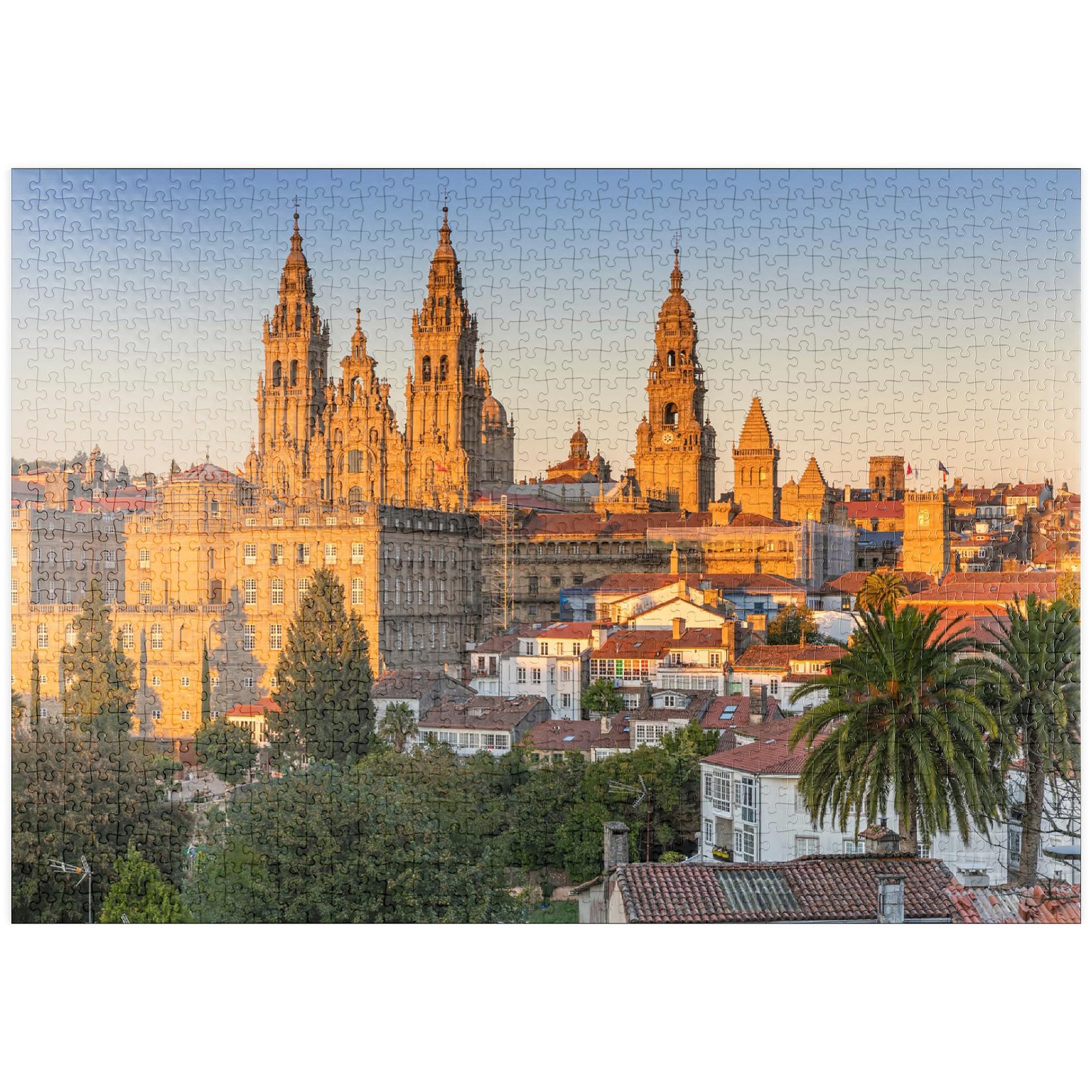 MyPuzzle Kathedrale von Santiago de Compostela am Abend - Premium 1000 Teile Puzzle - MyPuzzle Sonderkollektion von Puzzle Galaxy - Image 1