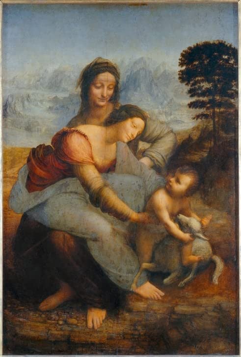 NAAYRASA Berühmte Gemälde Bild auf leinwand Berühmte Leinwand Drucken Leonardo da vinci hl anna selbdritt von leonardo da vinci für Wohnzimmerdekoration 60x90cm - Image 1