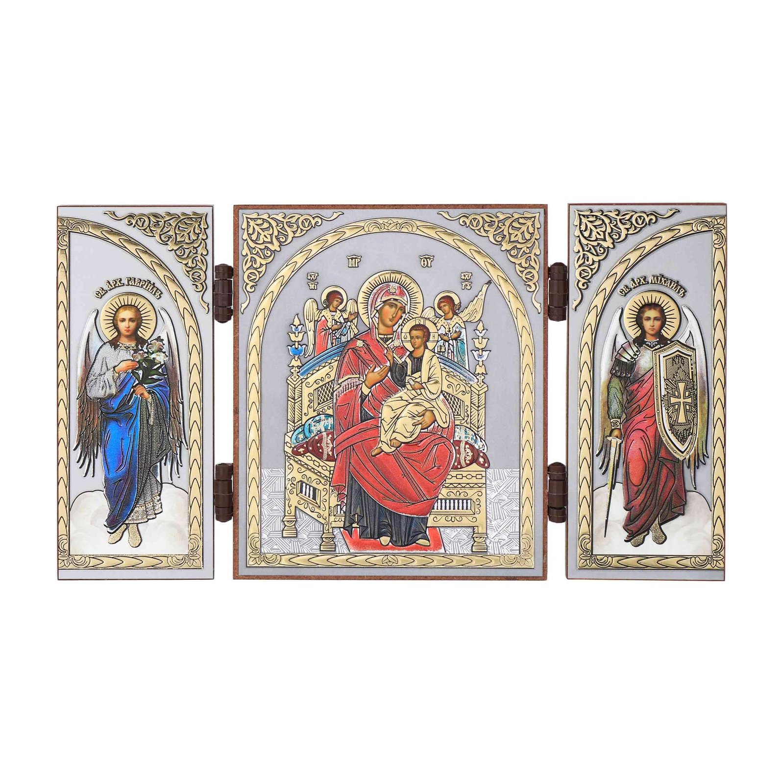 NKlaus - Gottesmutter All Königen - Ikone Triptychon Christlich - reise Altar Holz 16885 - Image 1