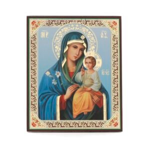 NKlaus Gottesmutter Nicht Verwelkende Blume Holz Ikone 10x12 christlich orthodox 13910 - Image 1