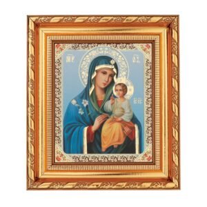 NKlaus Gottesmutter Nicht Verwelkende Blume Ikone, Rahmen Glas 14x16cm christlich 13910 - Image 1