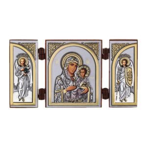 NKlaus - Gottesmutter von Jerusalem - Ikone Triptychon Christlich - Holz Reise Altar Ikonografie 16823 - Image 1