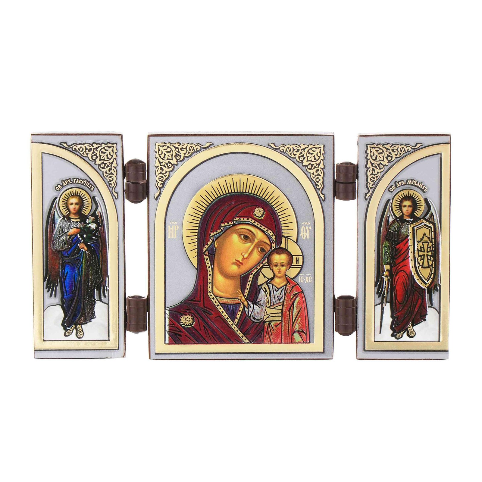 NKlaus - Gottesmutter von Kazan - Ikone Triptychon Christlich - reise Altar Holz 16627 - Image 1