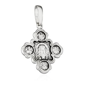 NKlaus Kruzifix Jesus Acheiropoieton 925 Silber Gottesmutter von Kasan 23,5mm x 23,5mm 15564 - Image 1