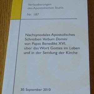 Nachsynodales Apostolisches Schreiben Verbum Domini von Papst Benedikt XVI. über das Wort Gottes im Leben und in der Sendung in der Kirche. Verlautbarungen des Apostolischen Stuhls, Nr. 187 - Image 1