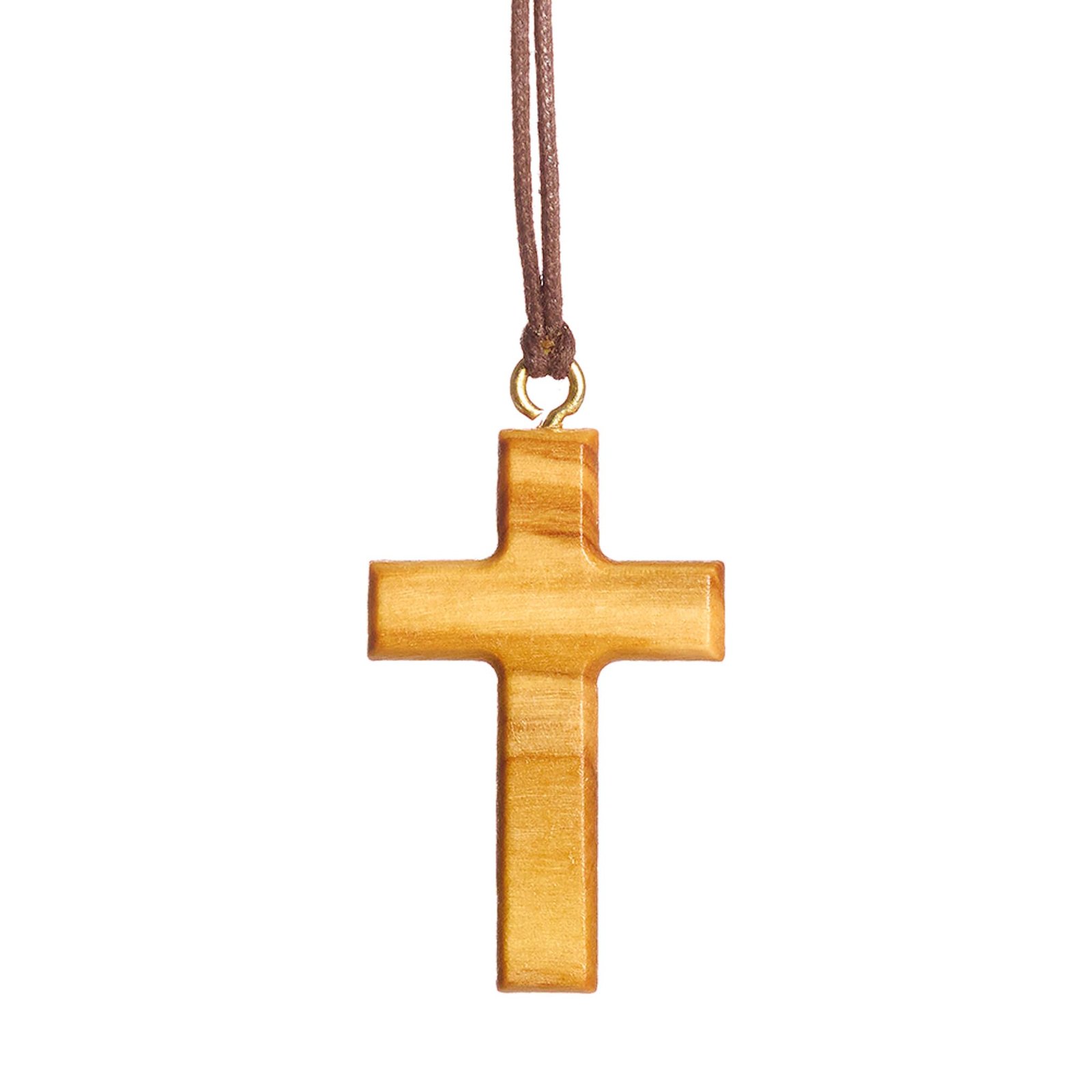 NazarethFairTrade Handgefertigte minimalistische Olivenholz Kreuzkette Anhänger Schmuck, Geschenk für Männer, Frauen, Jungen, Mädchen und Kinder mit Liebe in Nazareth, dem Heiligen Land hergestellt - Image 1