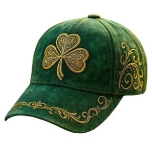 Nlaayong Notre Dame Irish Baseball Cap Navy Blue with Embroidered Green Clover Logo Unstructured Adjustable Hat - Image 1