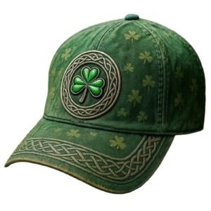 Nlaayong Notre Dame Irish Baseball Cap Navy Blue with Embroidered Green Clover Logo Unstructured Adjustable Hat - Image 1