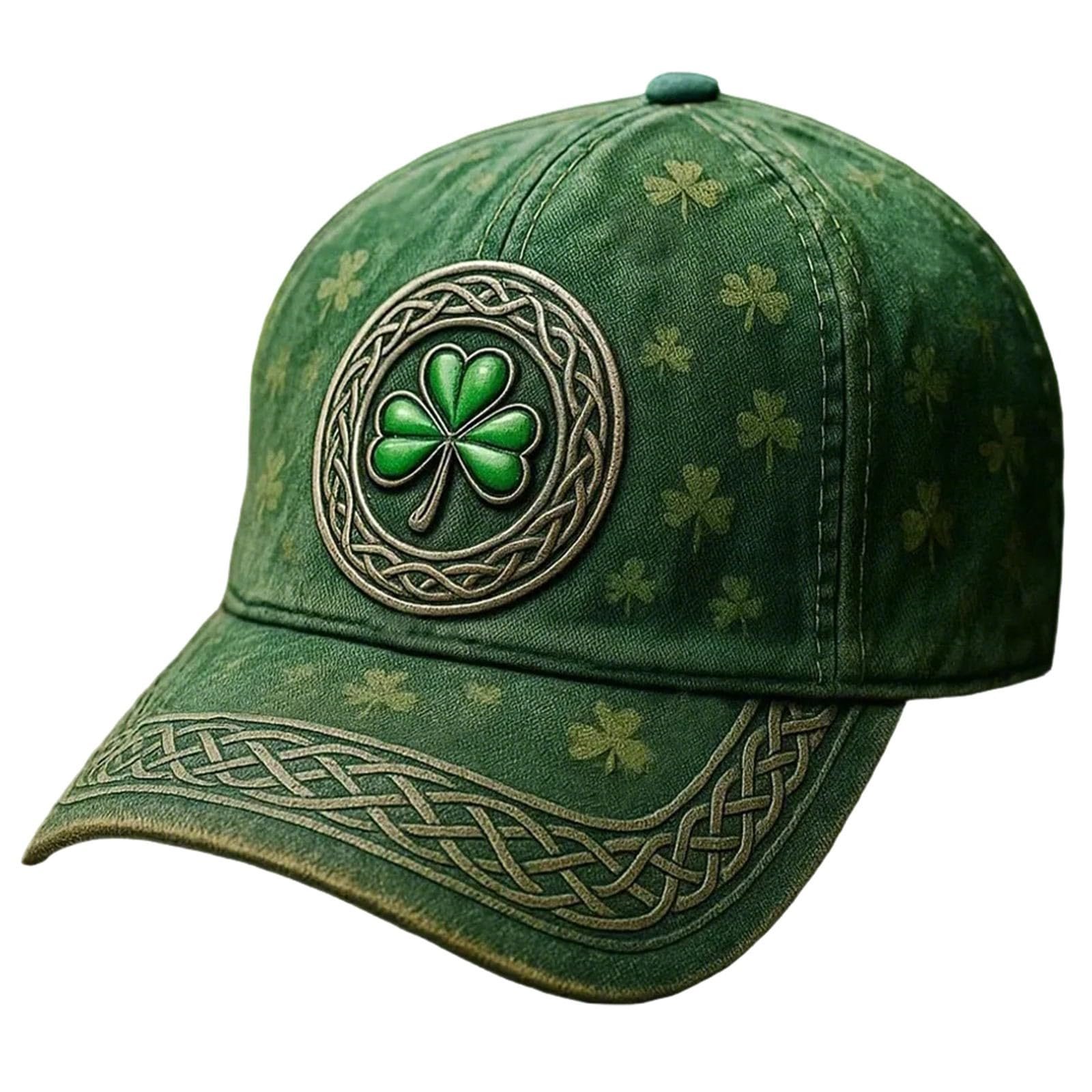 Nlaayong Notre Dame Irish Baseball Cap Navy Blue with Embroidered Green Clover Logo Unstructured Adjustable Hat - Image 1