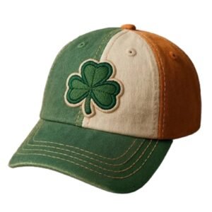 Nlaayong Notre Dame Irish Baseball Cap Navy Blue with Embroidered Green Clover Logo Unstructured Adjustable Hat - Image 1