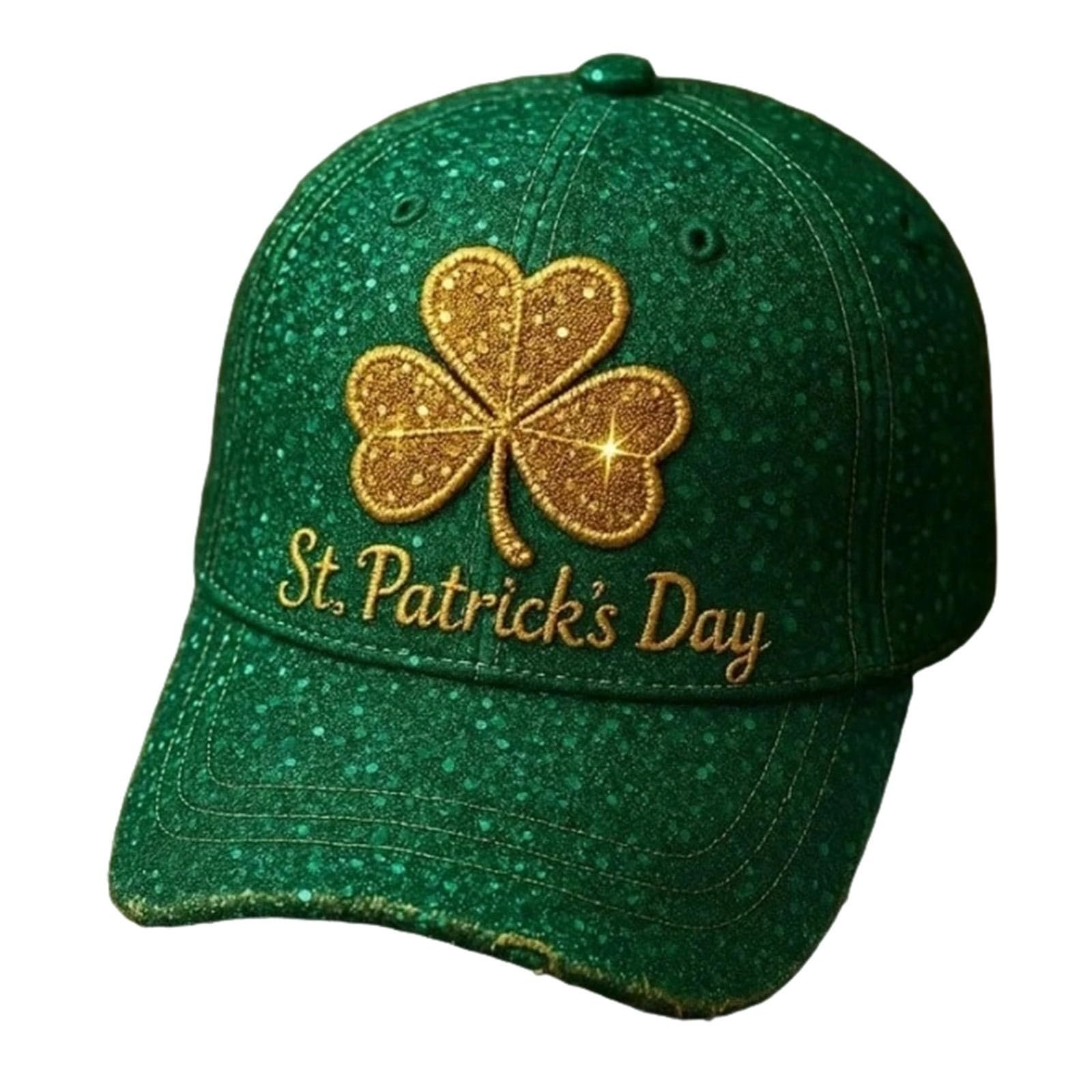 Nlaayong Notre Dame Irish Baseball Cap Navy Blue with Embroidered Green Clover Logo Unstructured Adjustable Hat - Image 1