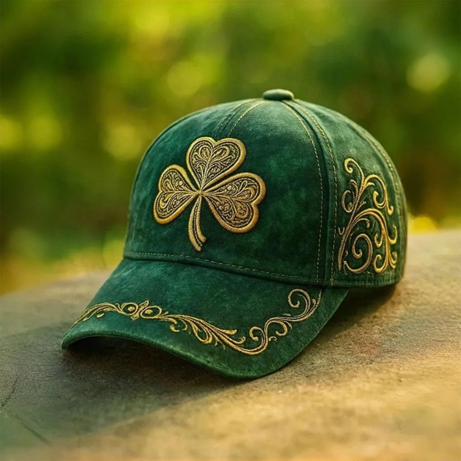 Nlaayong Notre Dame Irish Baseball Cap Navy Blue with Embroidered Green Clover Logo Unstructured Adjustable Hat - Image 2