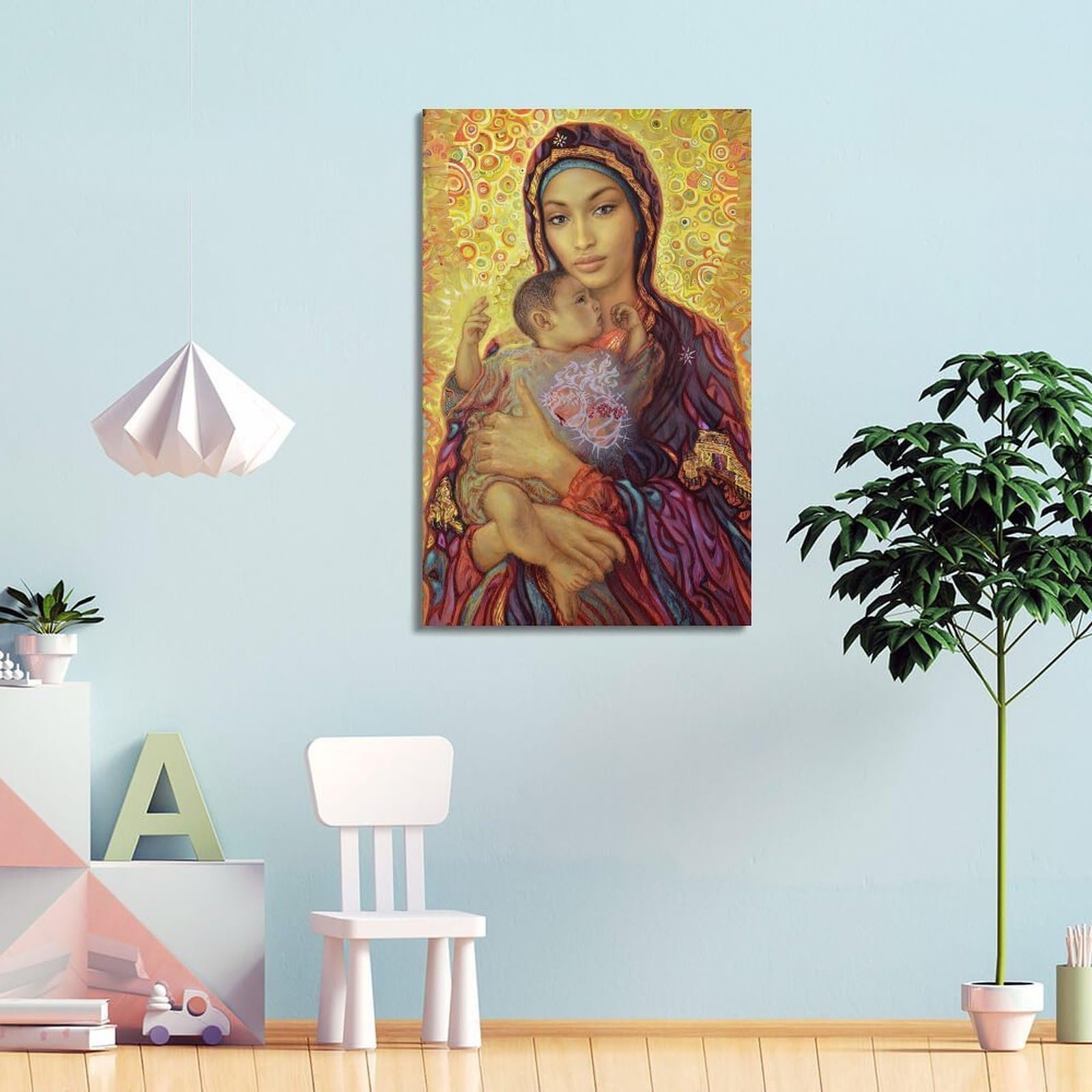 OKNGB Leinwandbild, Motiv: Jungfrau Maria, Heilige Maria, unsere Liebe Frau von Kibeho, 60 x 90 cm - Image 4