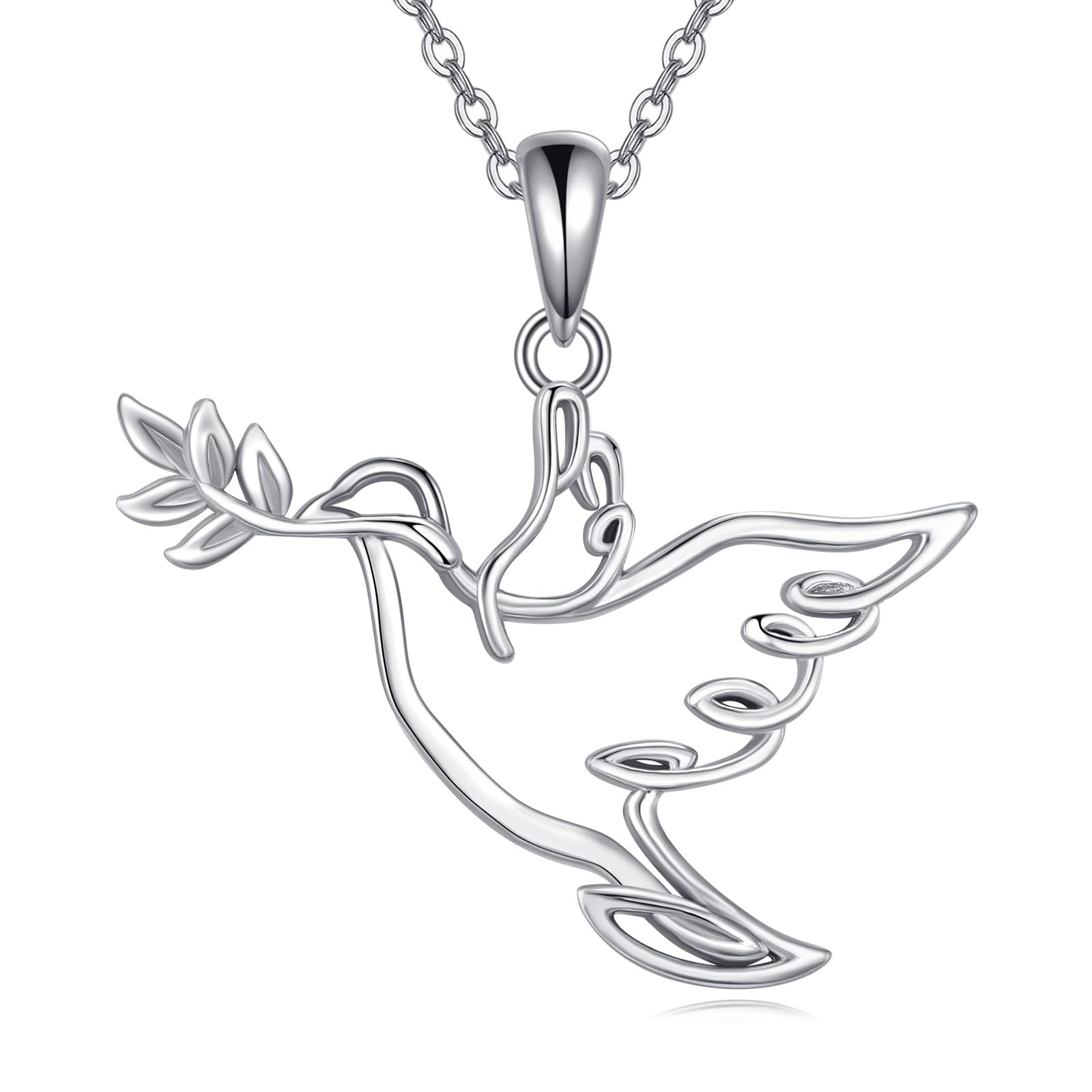ONEFINITY Taube Kette 925 Sterling Silber Friedenstaube Anhänger Kette Taube Vogelschmuck Geschenk für Damen - Image 1