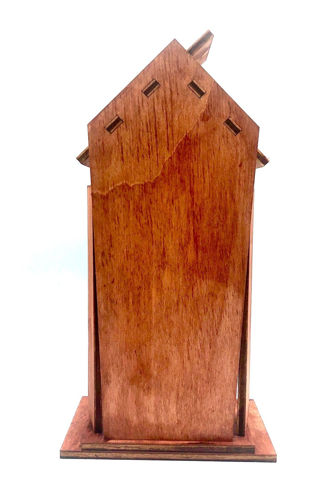 OVUNQUE PROTEGGIMI Nische aus Holz mit Statue der Madonna, Teca, Gartenhöhle, Urne, Altar (Mutter von Fatima) - Image 2