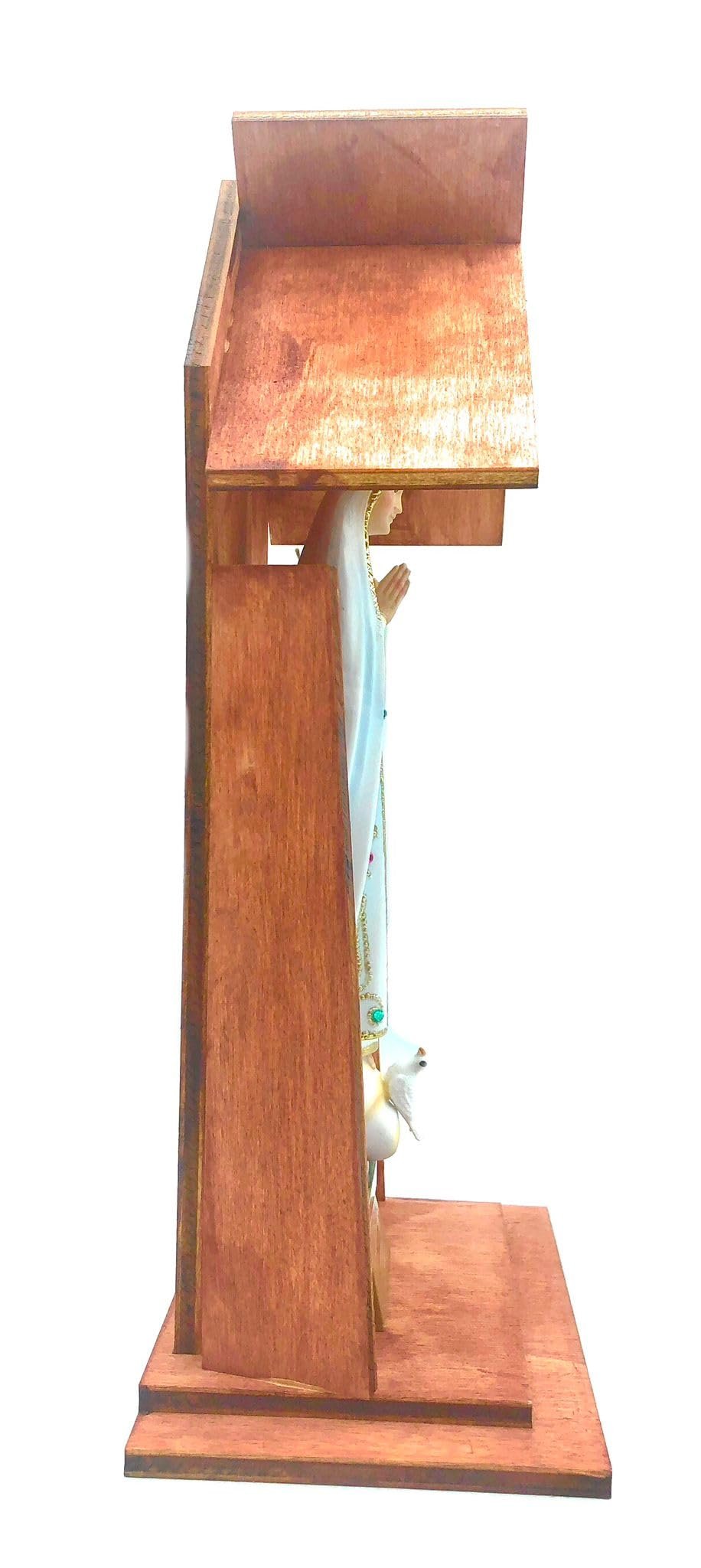 OVUNQUE PROTEGGIMI Nische aus Holz mit Statue der Madonna, Teca, Gartenhöhle, Urne, Altar (Mutter von Fatima) - Image 3