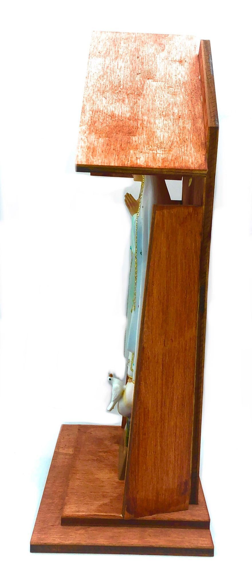 OVUNQUE PROTEGGIMI Nische aus Holz mit Statue der Madonna, Teca, Gartenhöhle, Urne, Altar (Mutter von Fatima) - Image 4