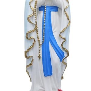 OVUNQUE PROTEGGIMI Statue Madonna von Lourdes aus Marmor, 20 cm, für Innen- und Außenbereich, mit Medaillen - Image 1