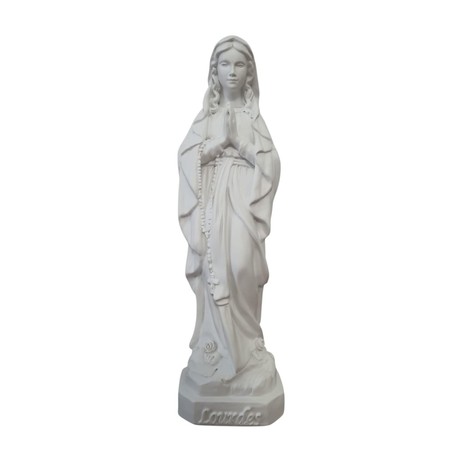 OVUNQUE PROTEGGIMI Statue Madonna von Lourdes aus weißem Harz, 30 cm, für Innen- und Außenbereich - Image 1