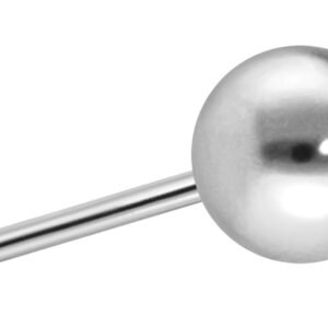 PIERCINGLINE Titan Aufsatz mit Push Pin KUGEL OHNE Labret Stecker Piercing Ohr Helix Tragus Conch Silberfarben 4 mm - Image 1