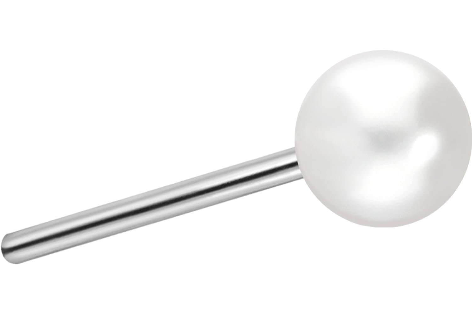 PIERCINGLINE Titan Aufsatz mit Push Pin SYNTH. PERLE OHNE Labret Stecker Piercing Ohr Conch Tragus Helix 2,5 mm Perlengröße - Image 1
