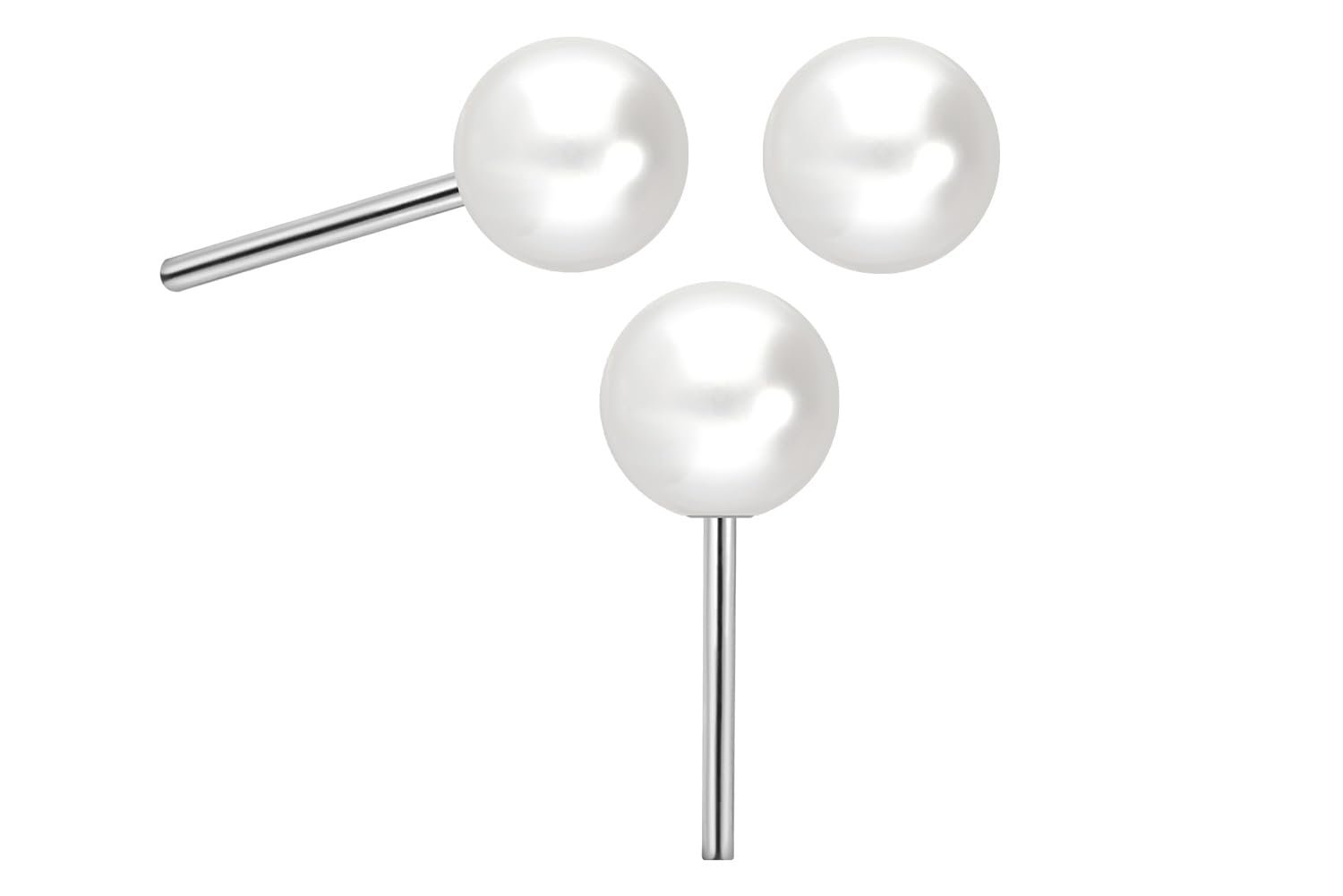 PIERCINGLINE Titan Aufsatz mit Push Pin SYNTH. PERLE OHNE Labret Stecker Piercing Ohr Conch Tragus Helix 2,5 mm Perlengröße - Image 3
