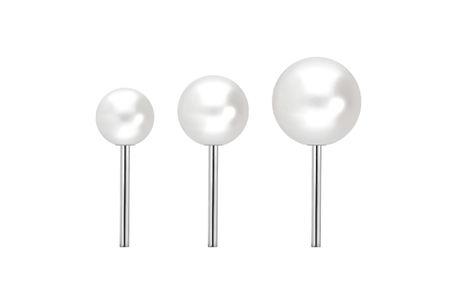 PIERCINGLINE Titan Aufsatz mit Push Pin SYNTH. PERLE OHNE Labret Stecker Piercing Ohr Conch Tragus Helix 2,5 mm Perlengröße - Image 4
